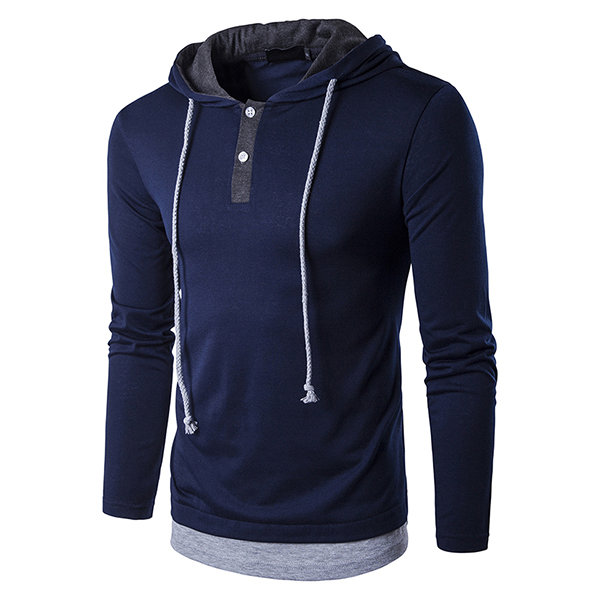 Men’s Hooded Drawstring Solid Color T Shirts