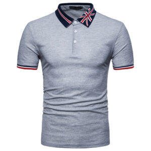 Men’s Western Style Printed Collar Slim Fit Golf Shirts