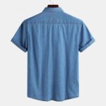 Denim Turn down Collar Short Sleeve Casual Shirts