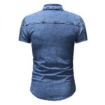 2 439 600x600 1 Metal Texture Button Fold Short Sleeve Shirts