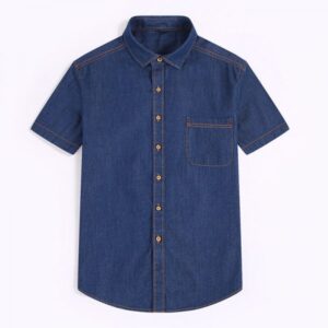 Denim Turn down Collar Short Sleeve Casual Shirts