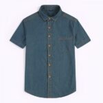 Denim Turn down Collar Short Sleeve Casual Shirts