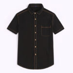 9 54 Denim Turn down Collar Short Sleeve Casual Shirts