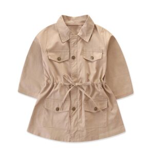 Girls Solid Color Casual Jacket