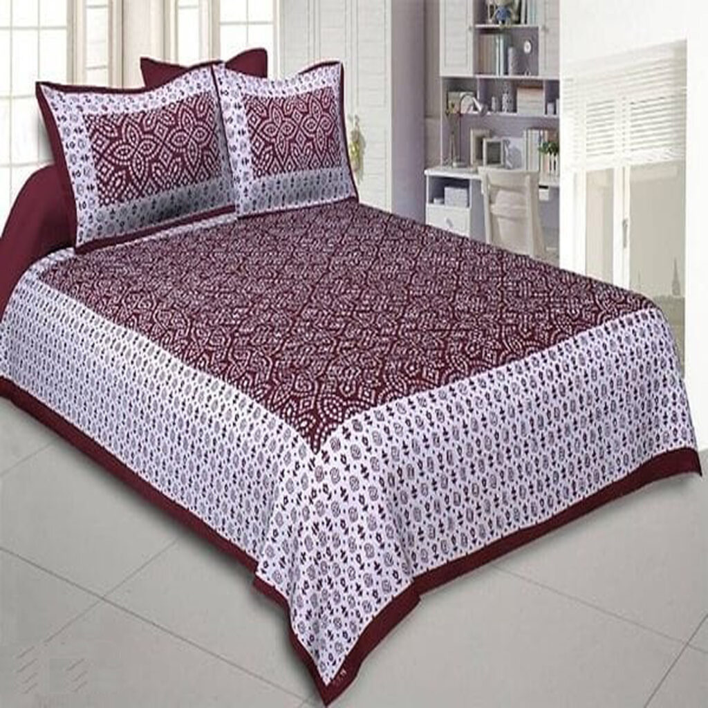 Super Quality 100% Cotton Bed Sheet With 2 Pillow Cover