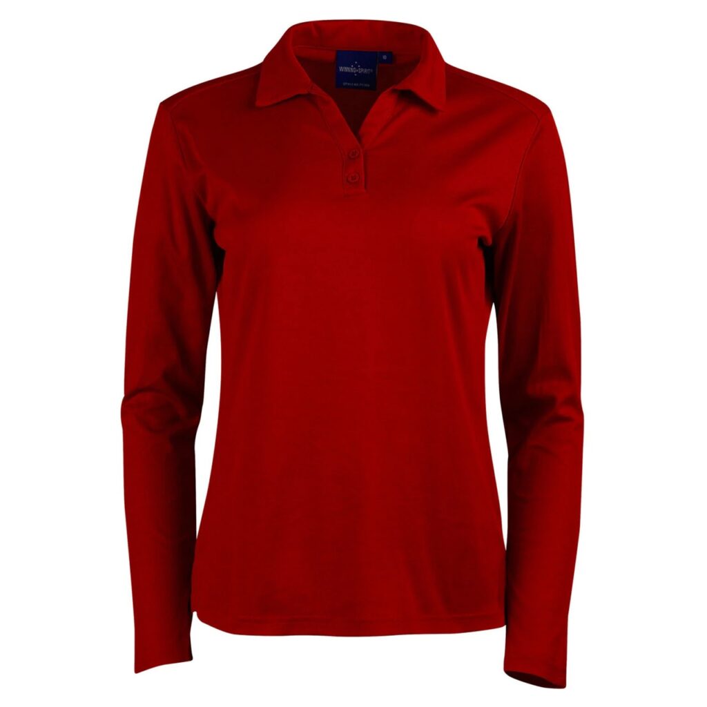 Womens Long Sleeve Quick Dry Polo T-Shirt