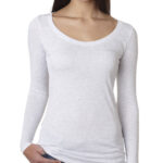 1 394 Scoop Neck Long Sleeve Ladies T-shirts