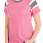 Ladies Cotton Striped Sleeve T‑shirt