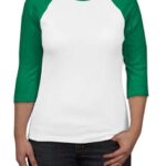 Canvas Raglan Crew Neck Ladies Juniors T shirts