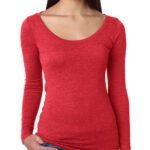 Tri-Blend Scoop Neck Long Sleeve Ladies T-shirts