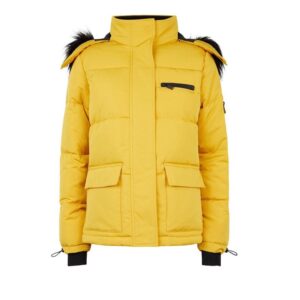 Women’s Faux Fur Trim Short Puffer Jacket