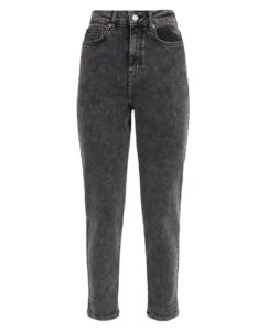 Women’s Dark Grey Acid Wash Mom jeans