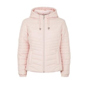 Women’s Pale Grey Lightweight Hooded Puffer Jacket