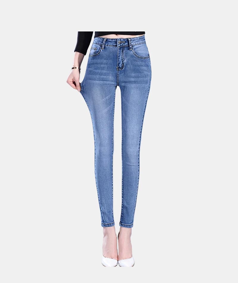 Women’s Casual Solid Color Skinny Stretch Pencil Jeans