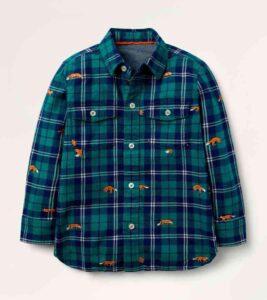 Boys Embroidered Check Shirt