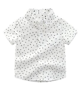 Boys Turn Down Collar Short Sleeve Printed Shirts