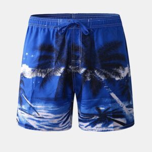 Men’s Beach Print Elastic Waist Board Shorts