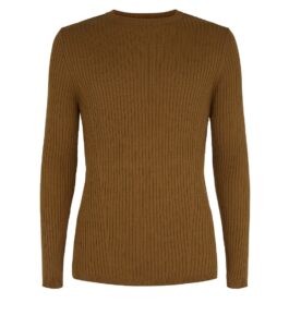 Men’s Brown Long Sleeve Muscle Fit Jumper