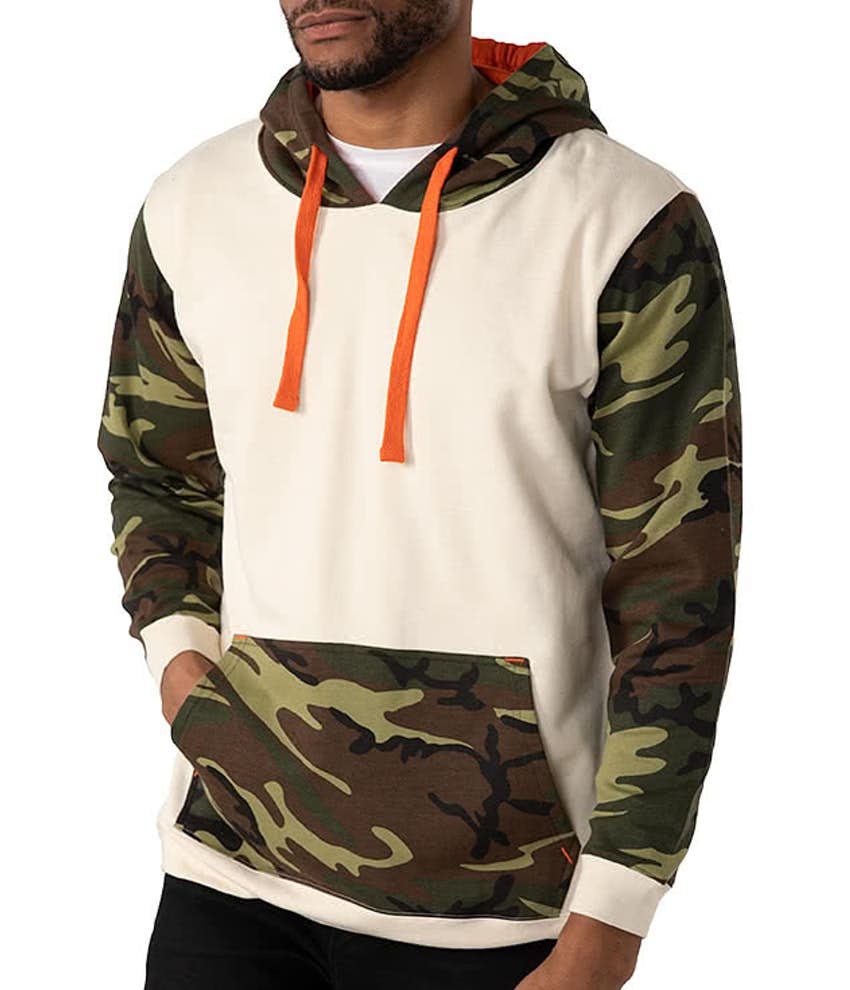 Mens Camo Colorblock Pullover Hoodie hoodie