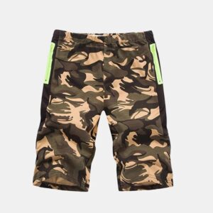 Mens Camouflage Elastic Waist Knee Length Running Sport Shorts Men's Casual Shorts