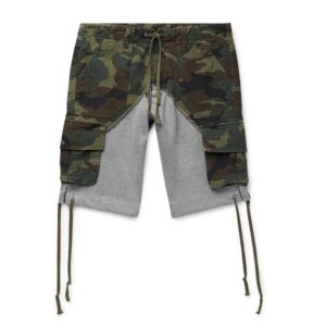 Men’s Camouflage-Print Panelled Loopback Jersey Drawstring Shorts