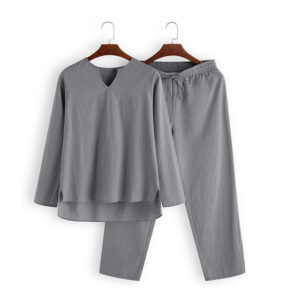 Men’s Cotton Two Pieces Sleepwear Pajamas Sets