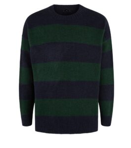 Men’s Navy Stripe Crew Neck Jumper