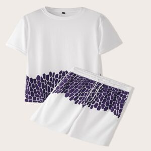 Men’s Print Mesh Short Sleeve Pajama Sets