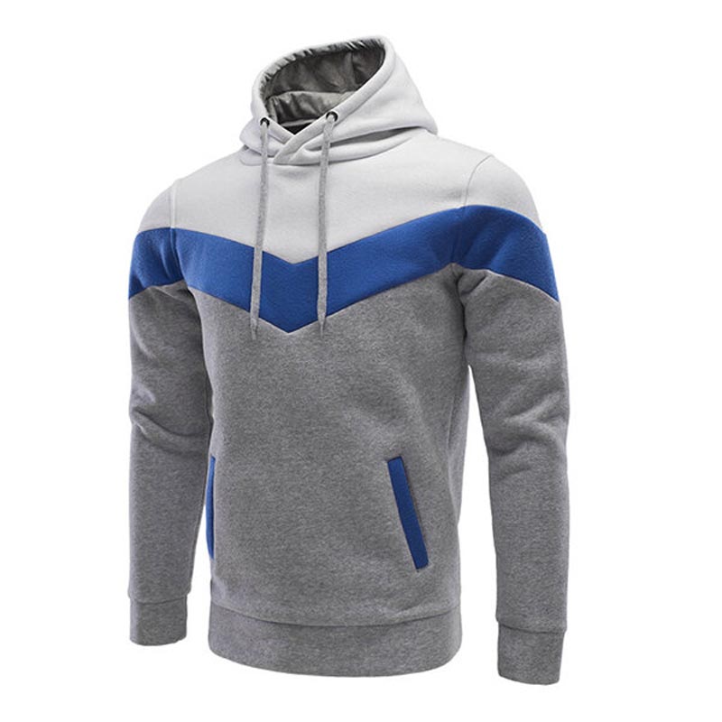 Men’s Stitching Color Fashion Casual Sport Hoodie
