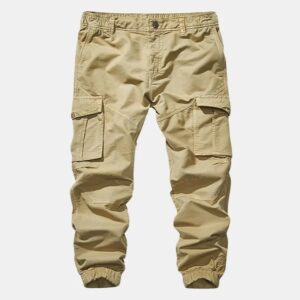 Men’s Tactical Cargo Pants Outdoor Multi Pockets Solid Color Casual Trousers