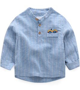 Spring Boys Kids Long Sleeve Pattern Casual Shirts