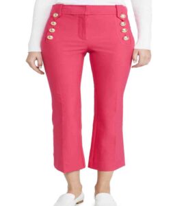 Women’s Cropped Flare Trousers with Sailor Buttons