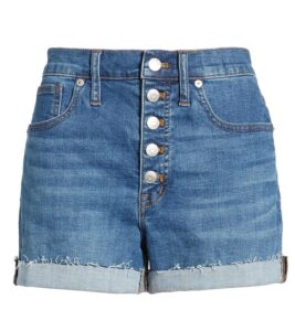 Women’s High Waist Button Front Denim Shorts