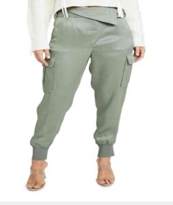 Women’s Satin Fold Over Waist Joggers