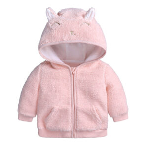 Baby Girls Boys Cute Ear Hooded Coats Fleece Outerwear