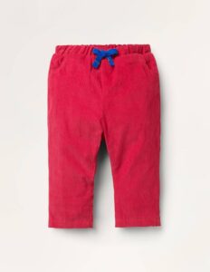 Baby Jersey-Lined Cord Trousers – Cherry Tomato Red Apples
