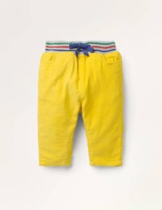 Baby Rib Waist Lined Cord Trousers – Honeycomb Yellow