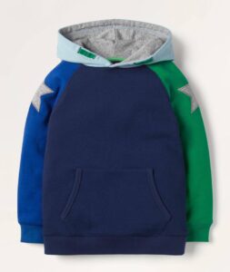 Boys Color block Star Hoodie – College Navy