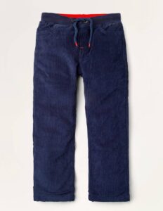Boys Cosy Lined Cord Trousers – College Navy