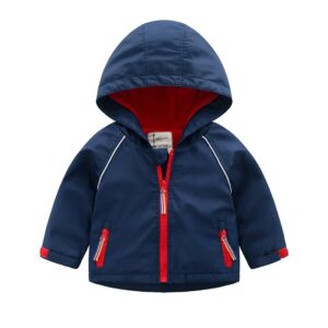 Boys Hooded Thicken Trench Coat Windbreaker Jacket