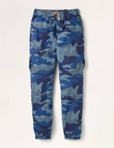 Boys Lined Utility Cargo Joggers – College Navy Camouflage