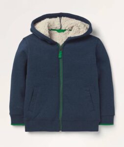 Boys Lined Zip-Up Hoodie – Blue Marl