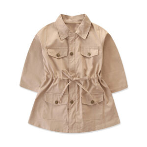 Girls Solid Color Casual Jacket