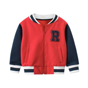 Toddler Girls and Boys Letter R Patchwork Long Sleeves Casual Jacket